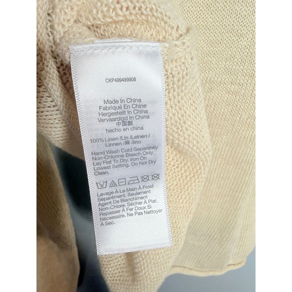 Madewell Linen V-Neck Sweater Small Beach Sand NWT - Picture 7 of 10